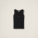 Miu Miu - Débardeur en maille côtelée Noir