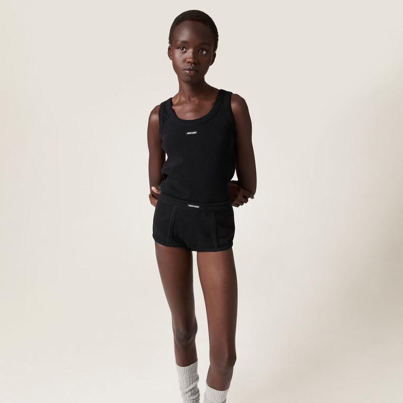 Miu Miu - Débardeur en maille côtelée Noir