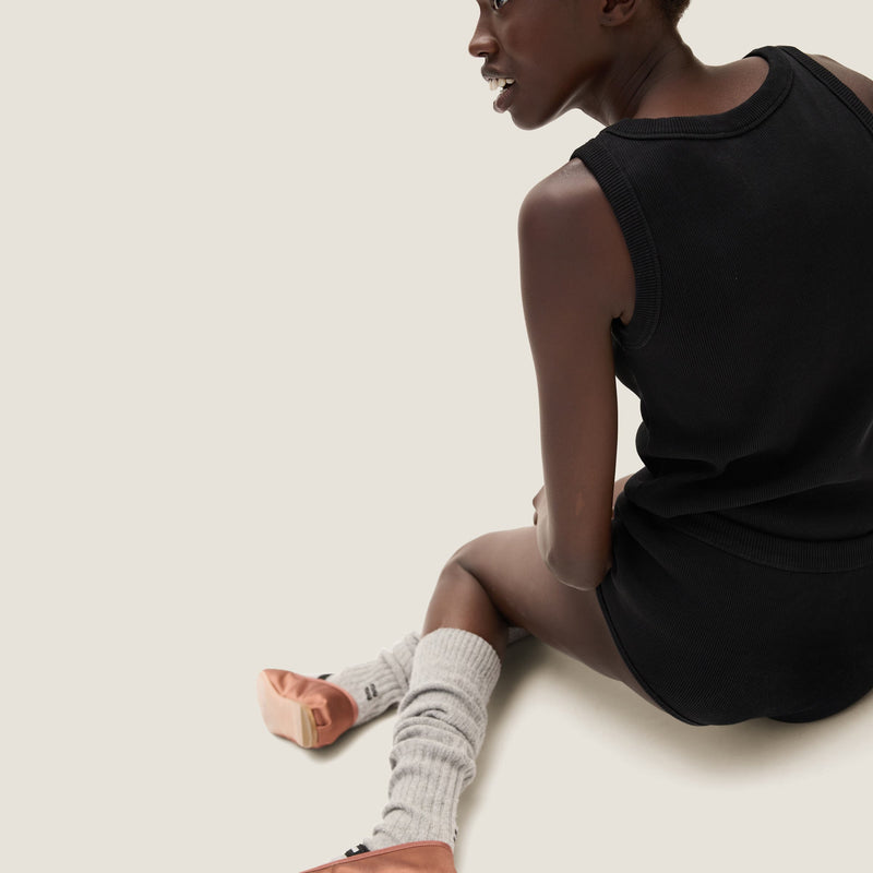 Miu Miu - Boxer en maille côtelée Noir