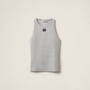 Miu Miu - Haut en jersey côtelé Gris