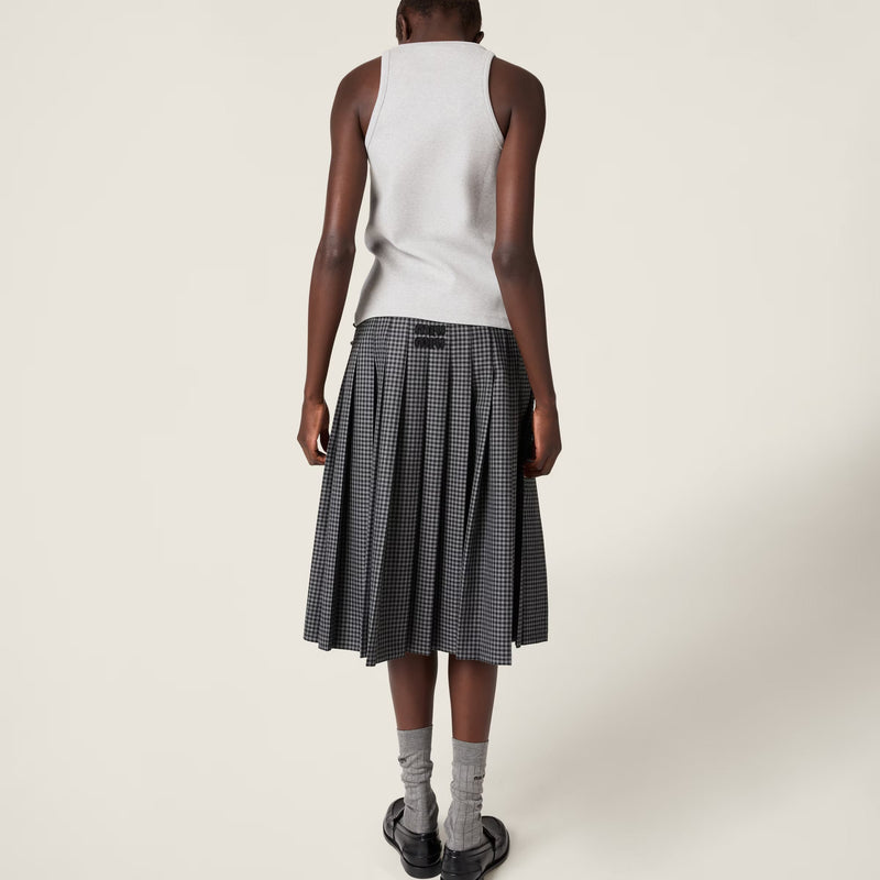 Miu Miu - Haut en jersey côtelé Gris