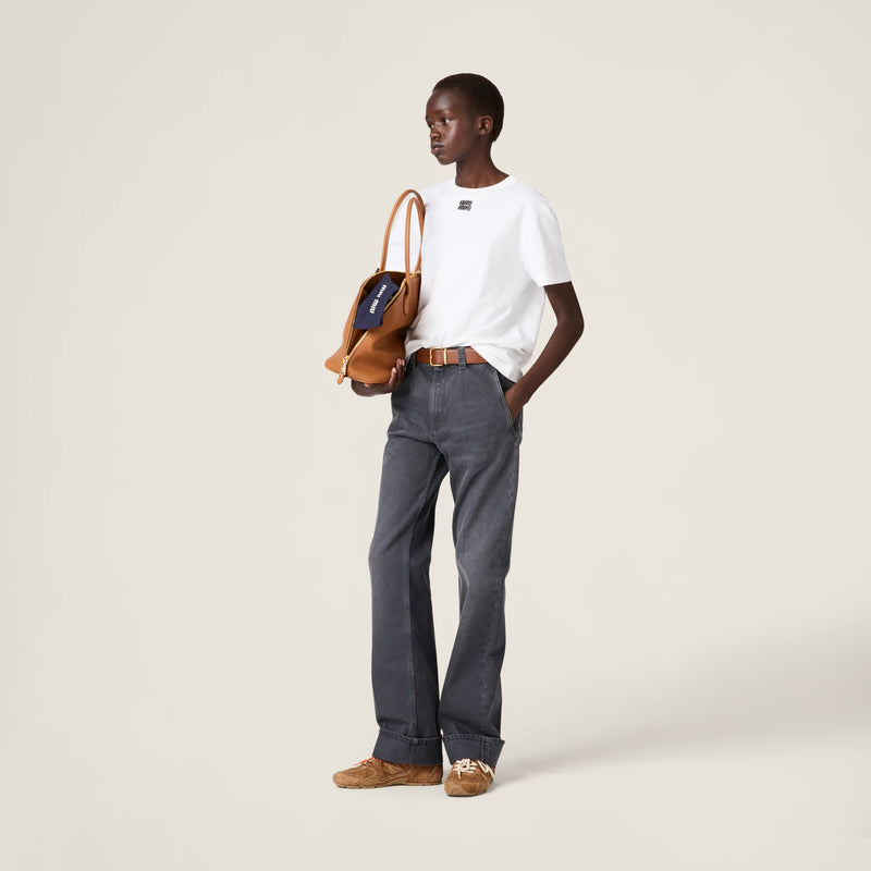 Miu Miu - T-shirt en jersey de coton Blanc