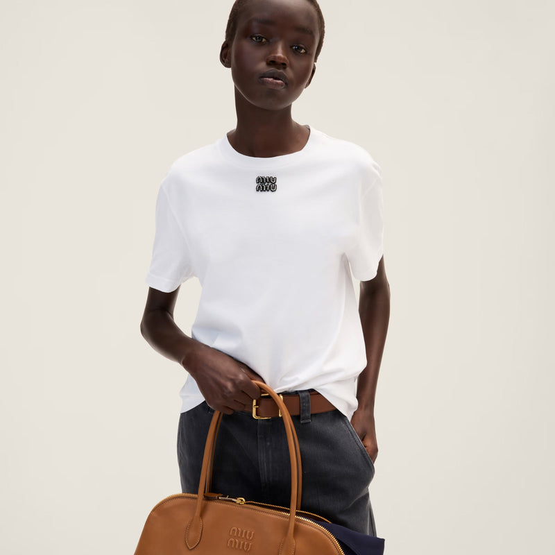 Miu Miu - T-shirt en jersey de coton Blanc