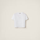 Miu Miu - T-shirt Court en jersey de coton Blanc
