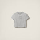 Miu Miu - T-shirt Court en jersey de coton Gris