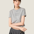 Miu Miu - T-shirt Court en jersey de coton Gris