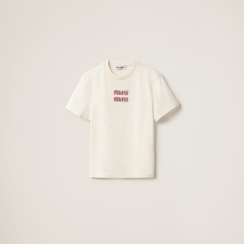 Miu Miu - T-shirt en jersey Fauve / Rose