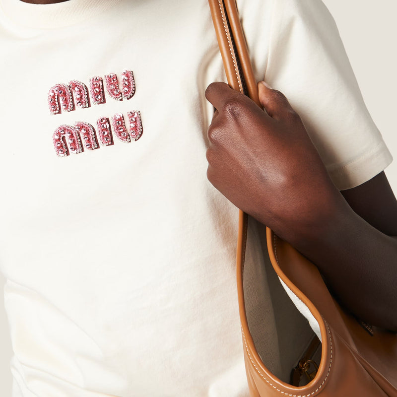 Miu Miu - T-shirt en jersey Fauve / Rose