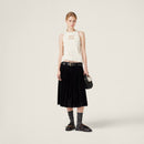 Miu Miu - Top en Jersey avec logo brodé Naturel