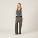 Miu Miu - Top en jersey côtelé brodé Gris