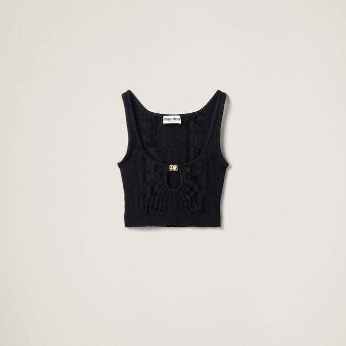 Miu Miu - Top en Viscose Noir