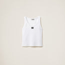 Miu Miu - Top avec Logo brodé Blanc