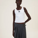 Miu Miu - Top avec Logo brodé Blanc