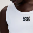 Miu Miu - Top avec Logo brodé Blanc