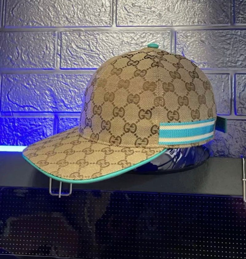 Casquette Classique GG bandes Bleu clair / Noir