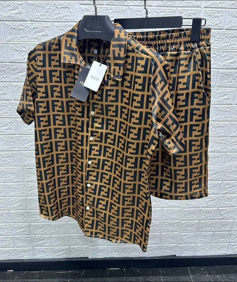 Fendi - ENSEMBLE Chemise + Short Marron Clair