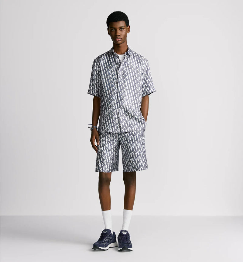 Dior - Ensemble SHORT + CHEMISE Dior Oblique Blanc et Bleu marine