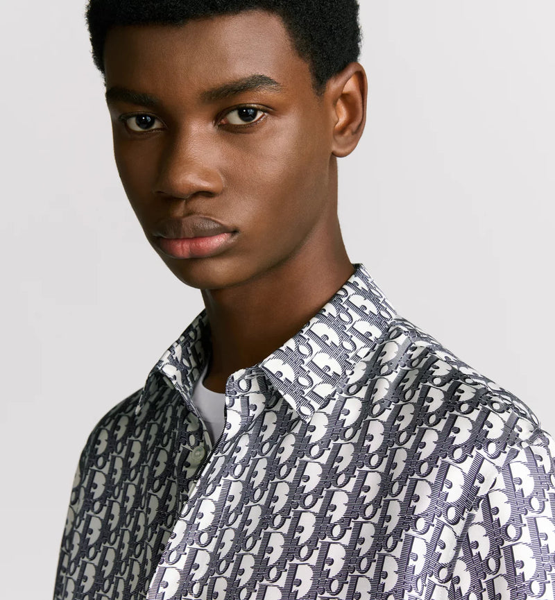 Dior - Ensemble SHORT + CHEMISE Dior Oblique Blanc et Bleu marine