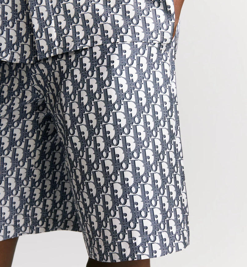 Dior - Ensemble SHORT + CHEMISE Dior Oblique Blanc et Bleu marine