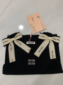 Miu Miu - Top avec Noeuds & logo brodé Noir