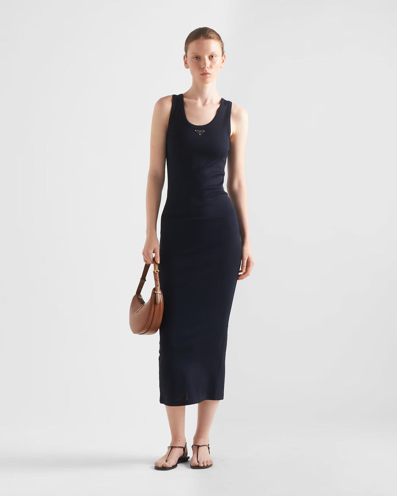 Prada - Robe en maille côtelée de coton