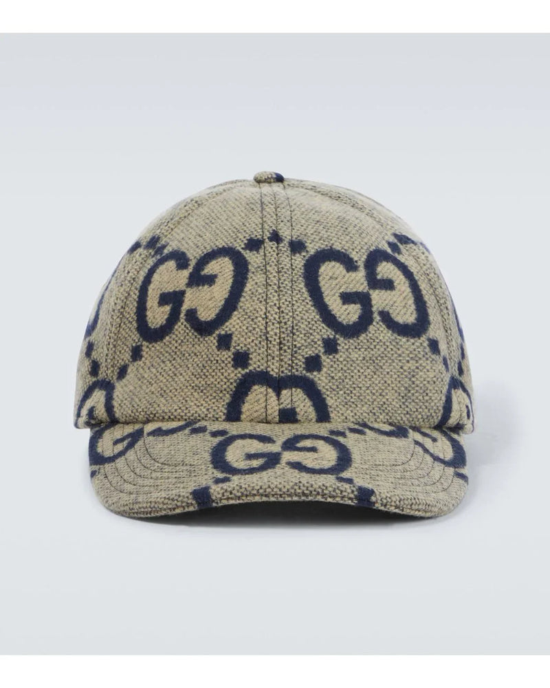 Casquette En Laine Jumbo GG Gucci Gris