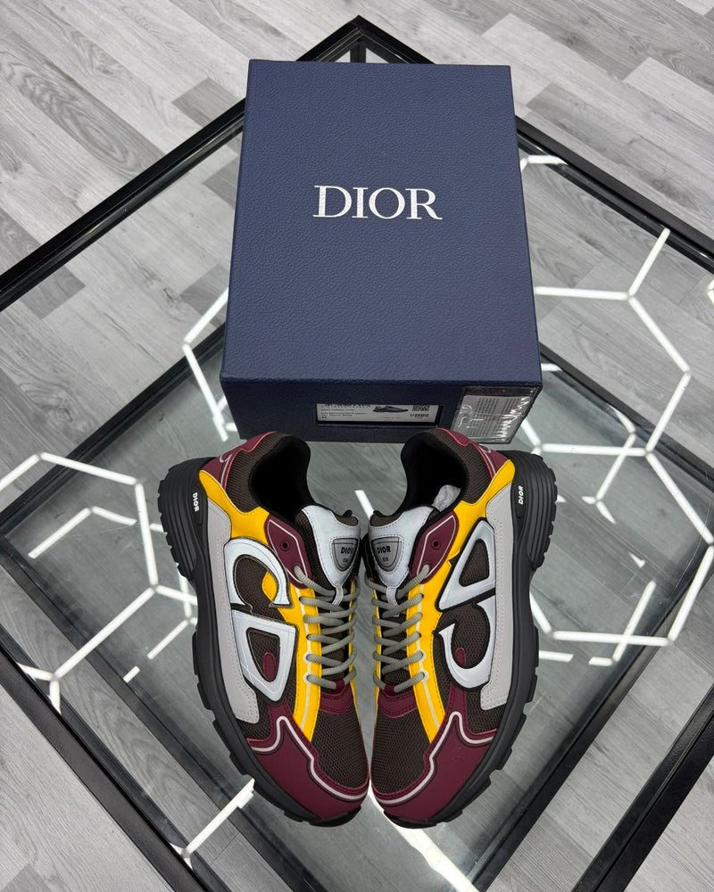 Dior B30 Burgundy Yellow Grey Sneaker