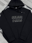 Celine - Sweat à capuche Céline Paris en relief Noir