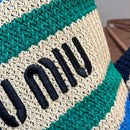 Miumiu - Raffia-effect woven tote bag