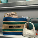 Miumiu - Raffia-effect woven tote bag