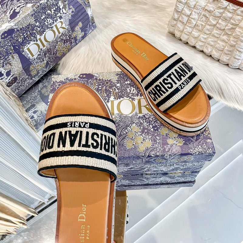 Dior - Dway Platform Slide Natural Noir