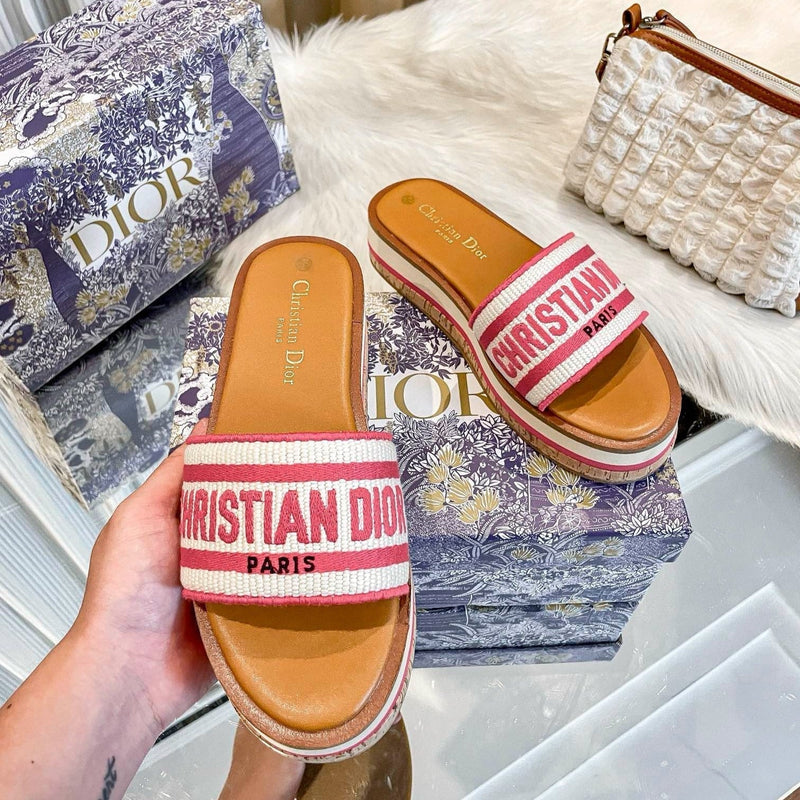 Dior - Dway Platform Slide Natural Rose