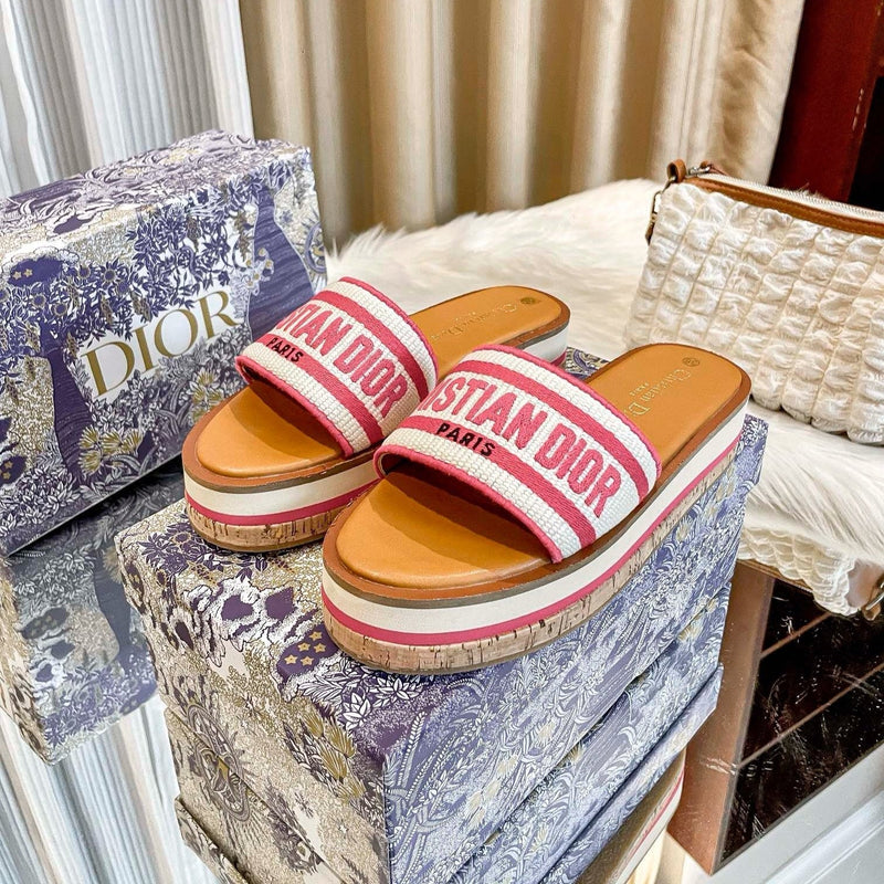 Dior - Dway Platform Slide Natural Rose
