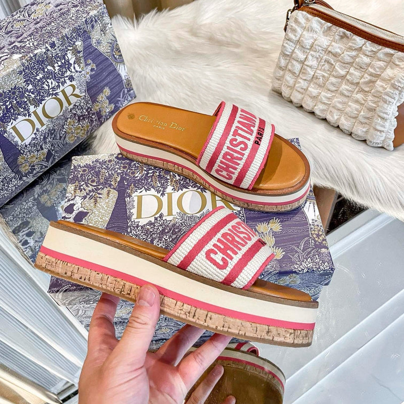 Dior - Dway Platform Slide Natural Rose