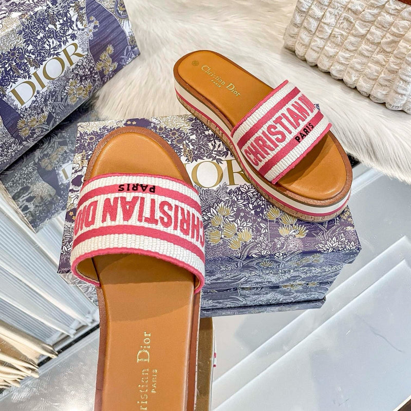 Dior - Dway Platform Slide Natural Rose