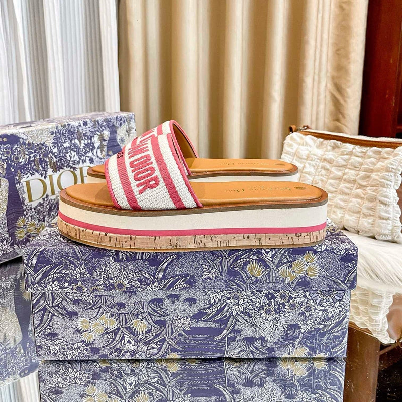 Dior - Dway Platform Slide Natural Rose