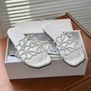 LOEWE - Petal Anagram slide in soft calfskin Blanc