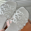 LOEWE - Petal Anagram slide in soft calfskin Blanc