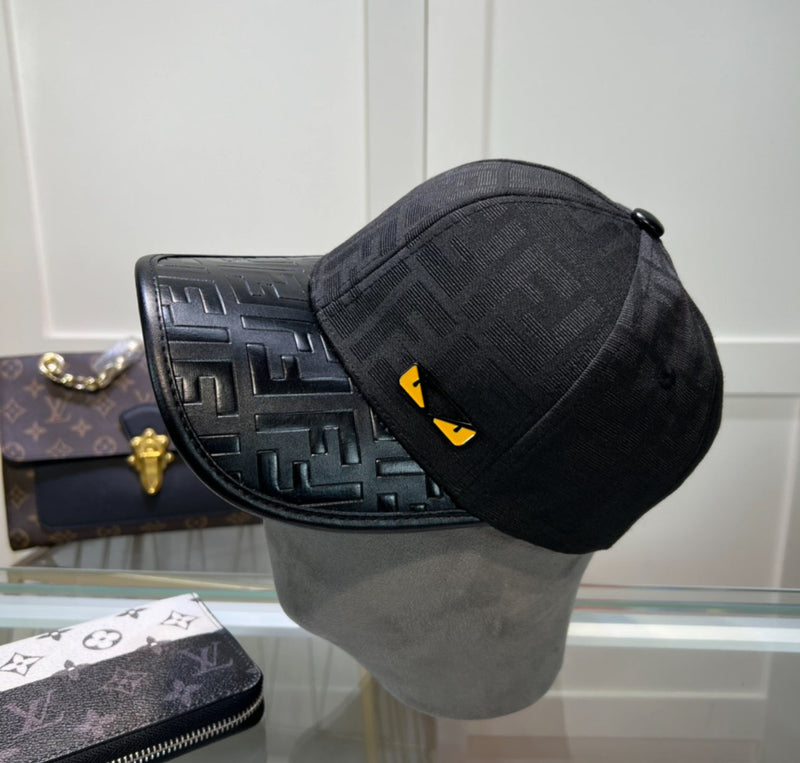 Fendi - Casquette motif FF œil Jaune Noir