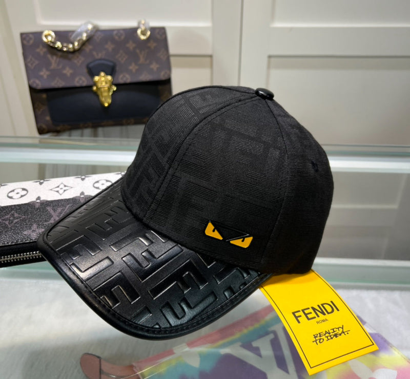 Fendi - Casquette motif FF œil Jaune Noir