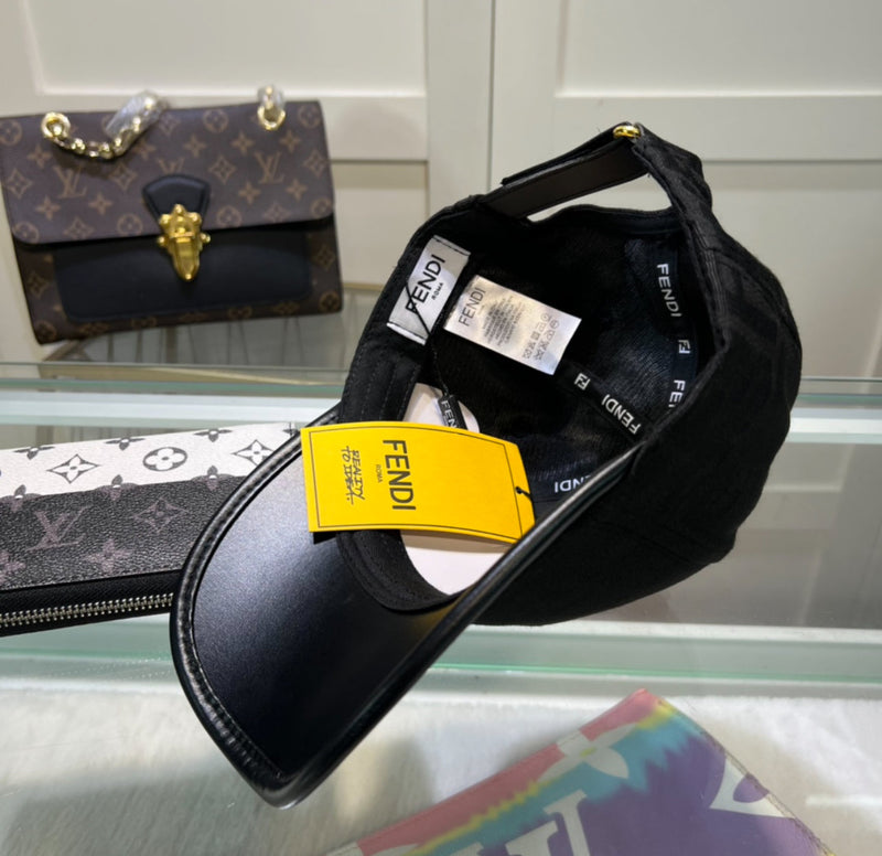 Fendi - Casquette motif FF œil Jaune Noir