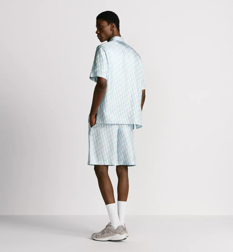 Dior - Bermuda Dior Oblique blanc et bleu ciel