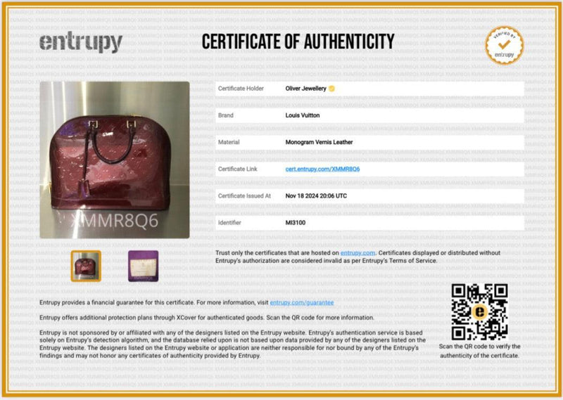 Louis Vuitton Amarante Monogram Vernis Alma GM