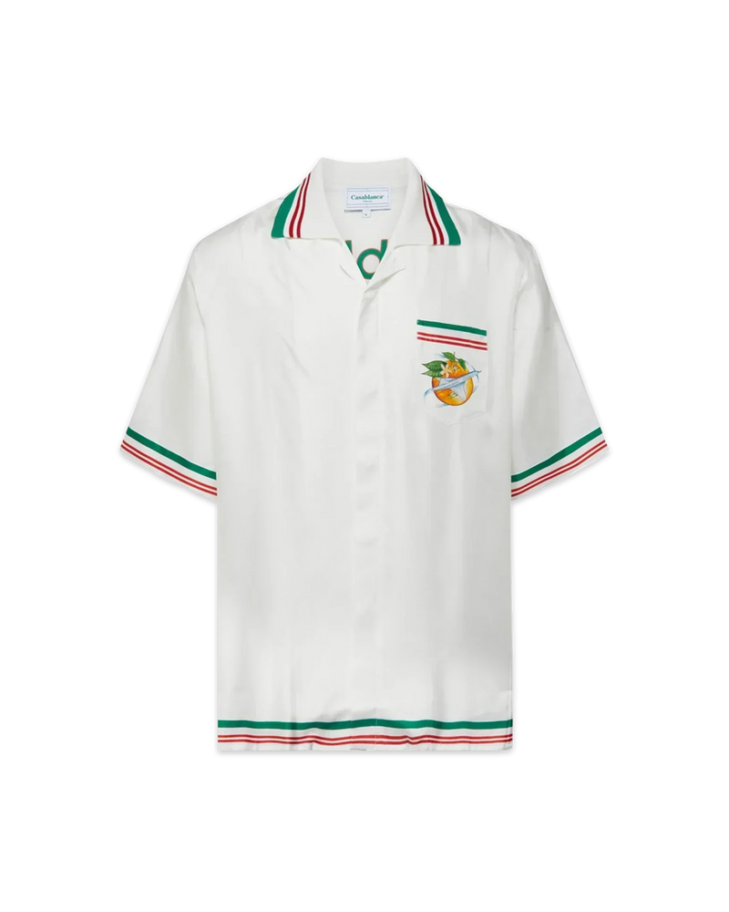 Orbite Au Tour De L'Orange Silk Shirt