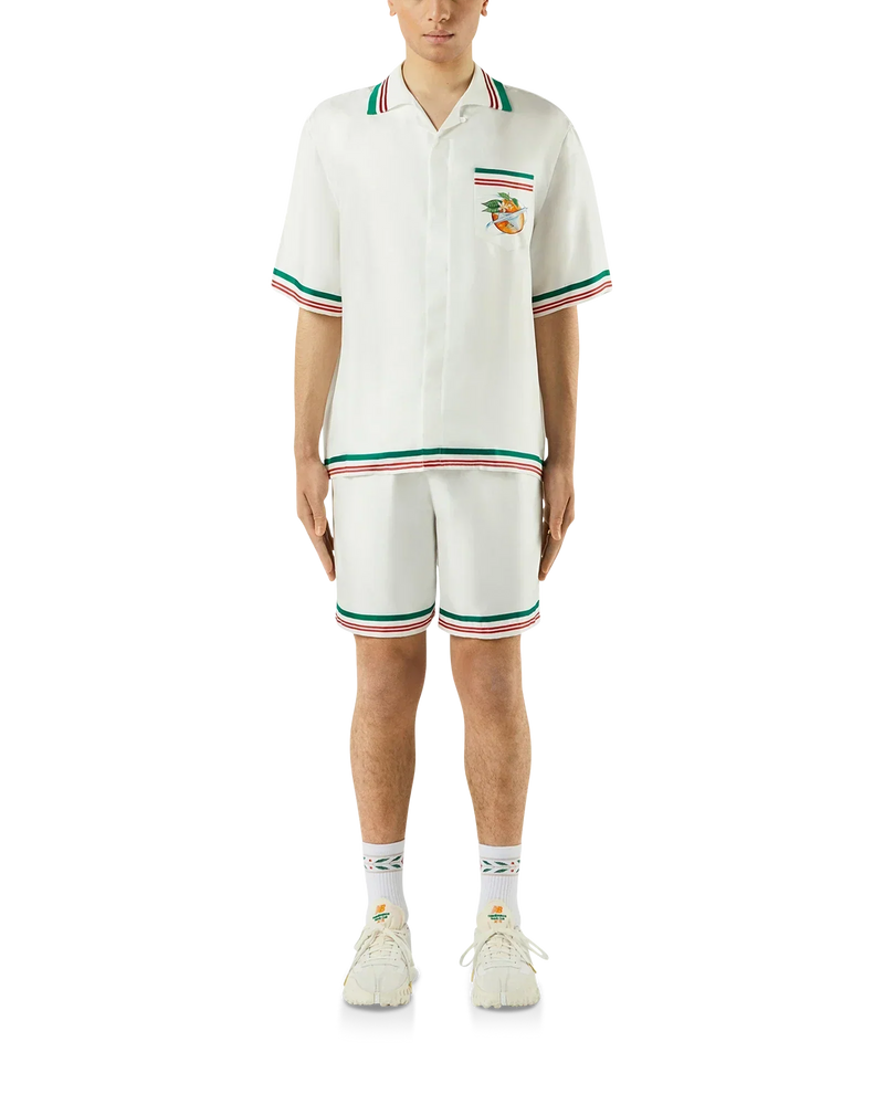 Orbite Au Tour De L'Orange Silk Shirt