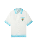 Palm Springs Icon Blue Cuban Collar Silk Shirt