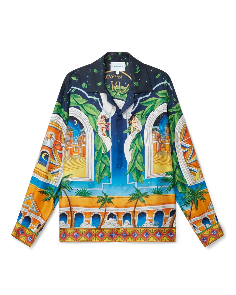 Maison D'Ete Cuban Collar Silk Shirt