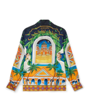 Maison D'Ete Cuban Collar Silk Shirt