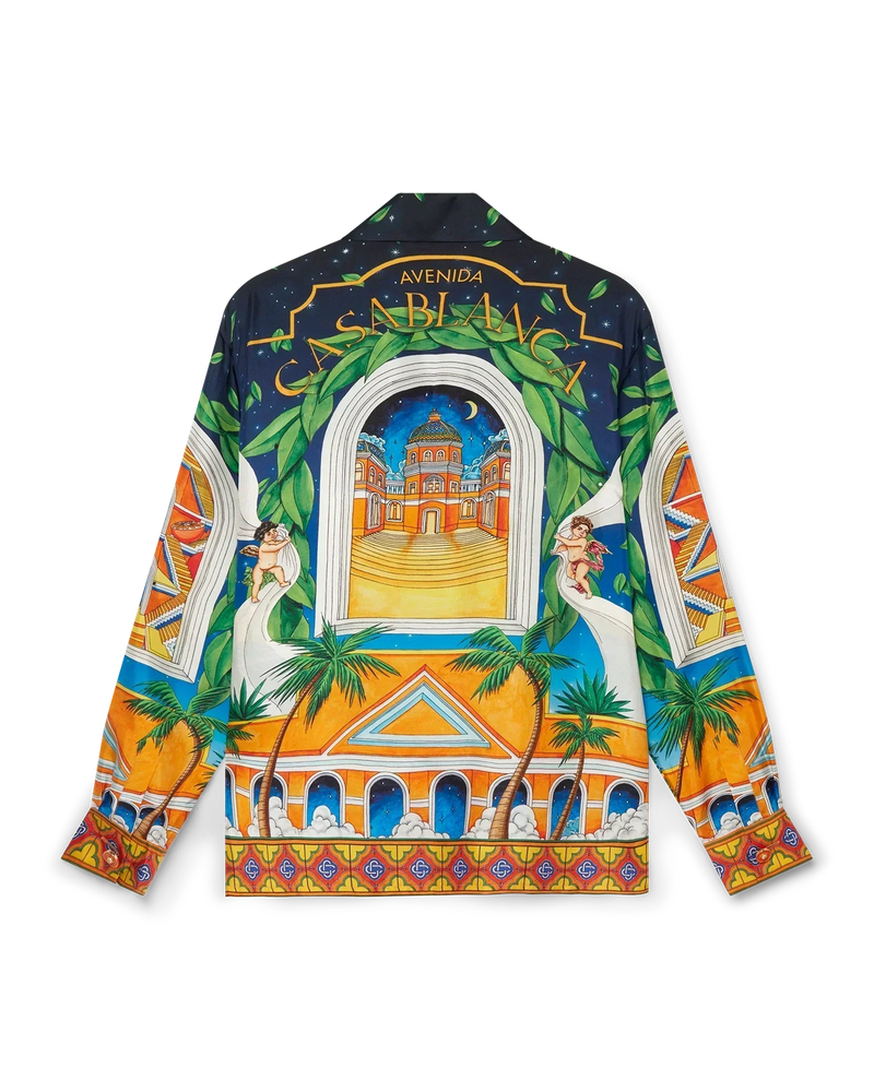 Maison D'Ete Cuban Collar Silk Shirt