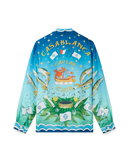 Casablanca Caviar Club Cuban Collar Silk Shirt